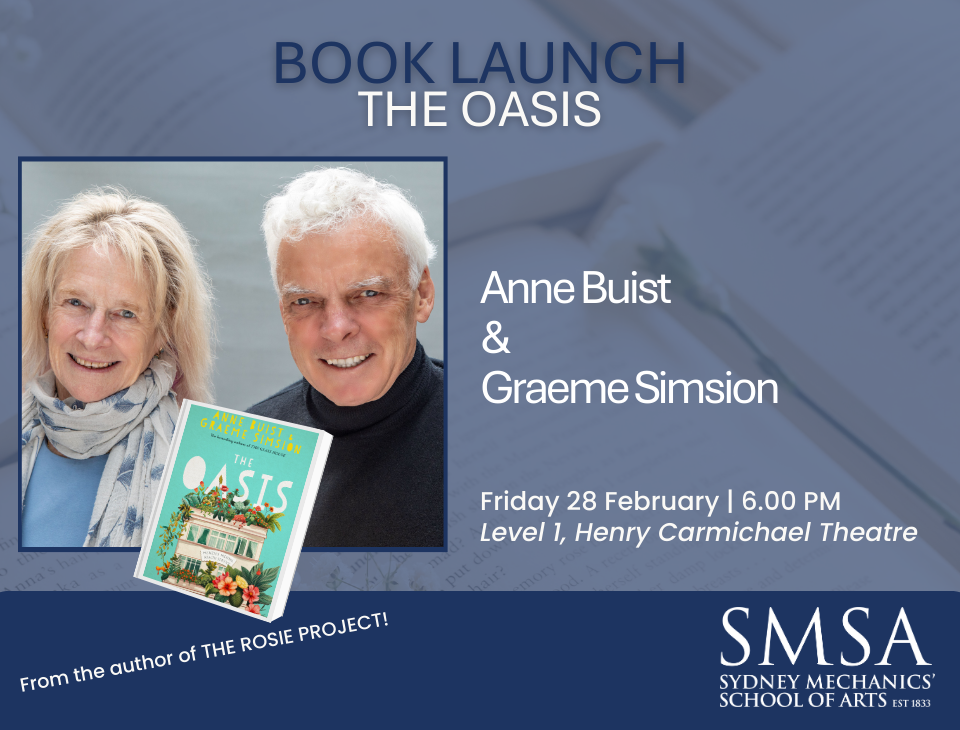 Book Launch: The Oasis by Anne Buist & Graeme Simsion