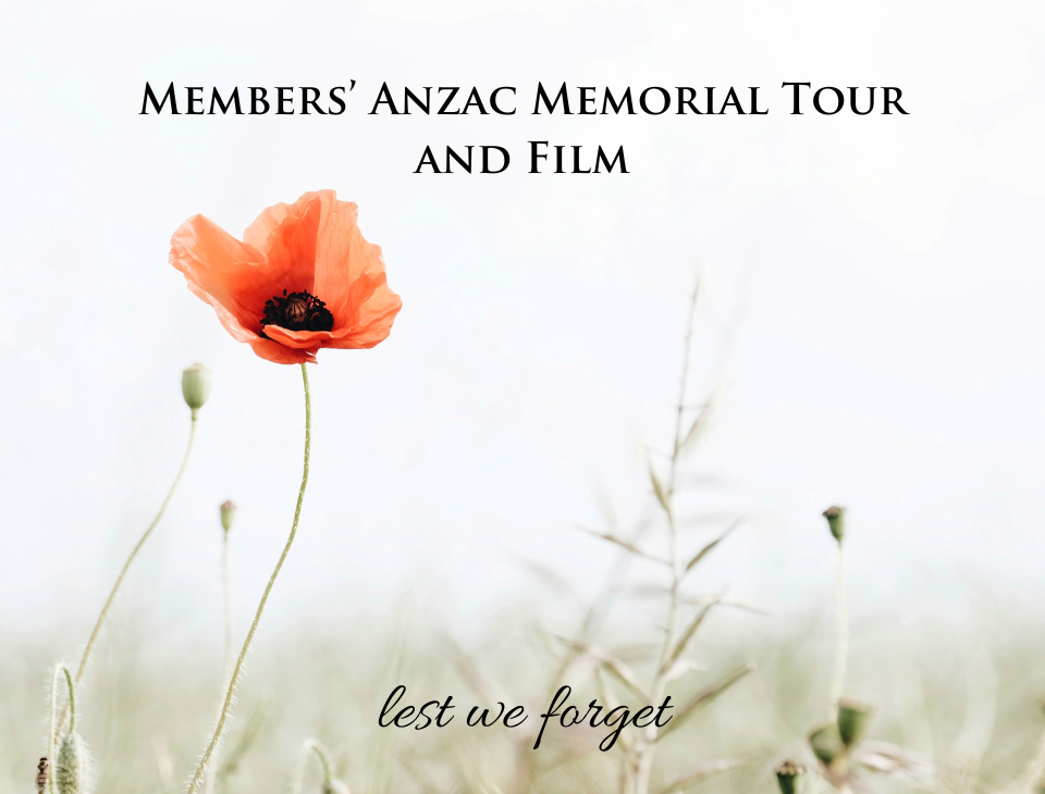 Guided Tour of War Memorial, Morning Tea and Film